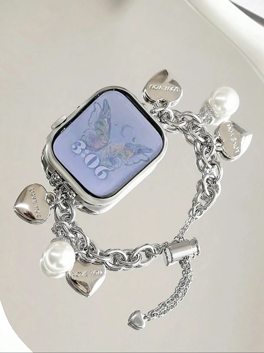 ตัวเลือกสินค้า ลูกปัดโลหะ ดีไซน์สวย สำหรับ Apple Watch Band