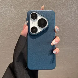 Enhanced Product Title:  
Premium Lichee Pattern Hard PC Phone Case with Metal Lens Protection - Matte Finish for Huawei Pura 80 Ultra (Navy)