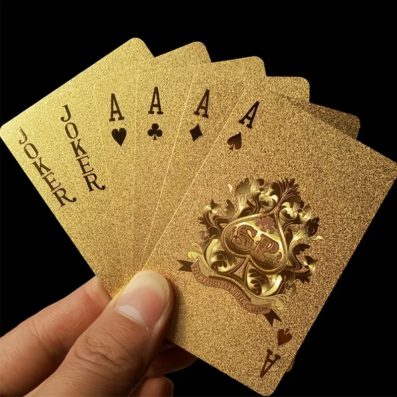 

24K Gold Foil Playing Cards Deck - Perfect For Poker, Practical Jokes & Party Gifts!Christmas, Halloween, Thanksgiving Gift