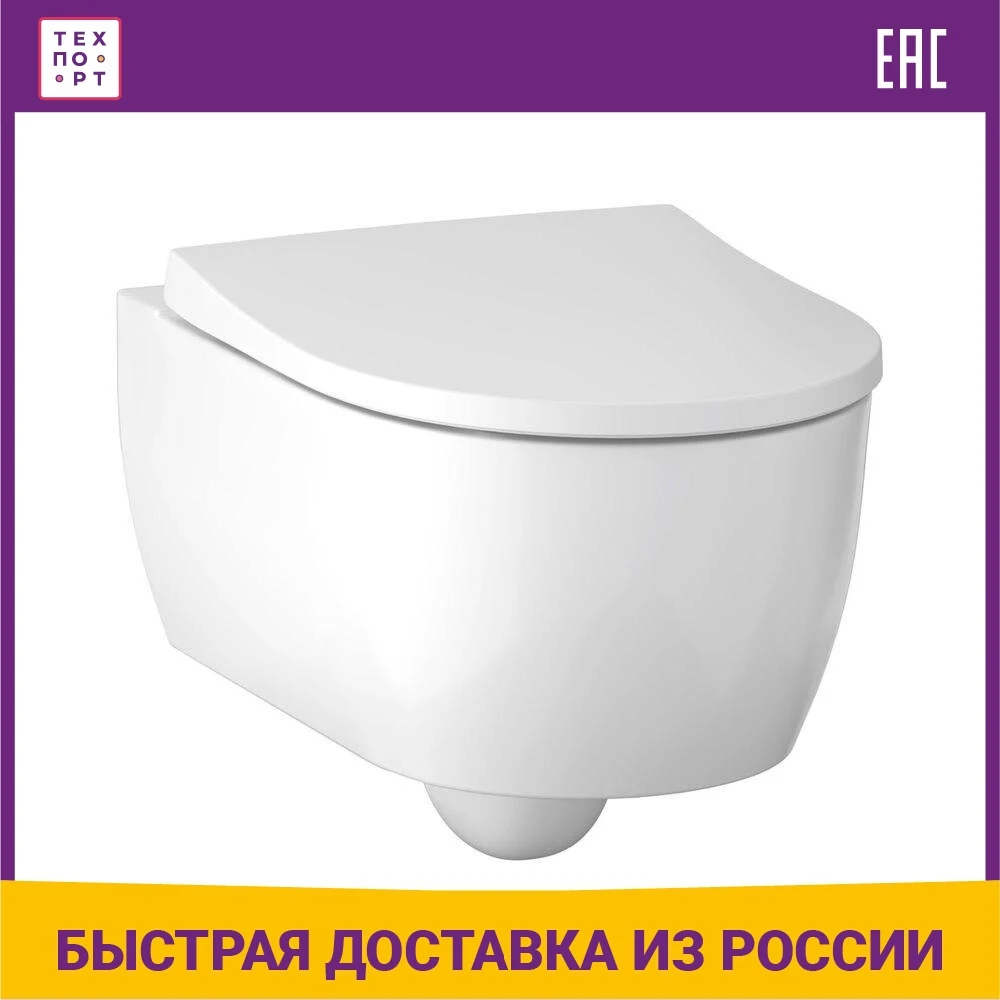 Toilet wall mounted Geberit iCon rimless with micro lift seat, For