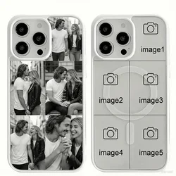Personalized Magnetic Photo Phone Case - Custom Couples Design - iPhone 12 Mini (White)