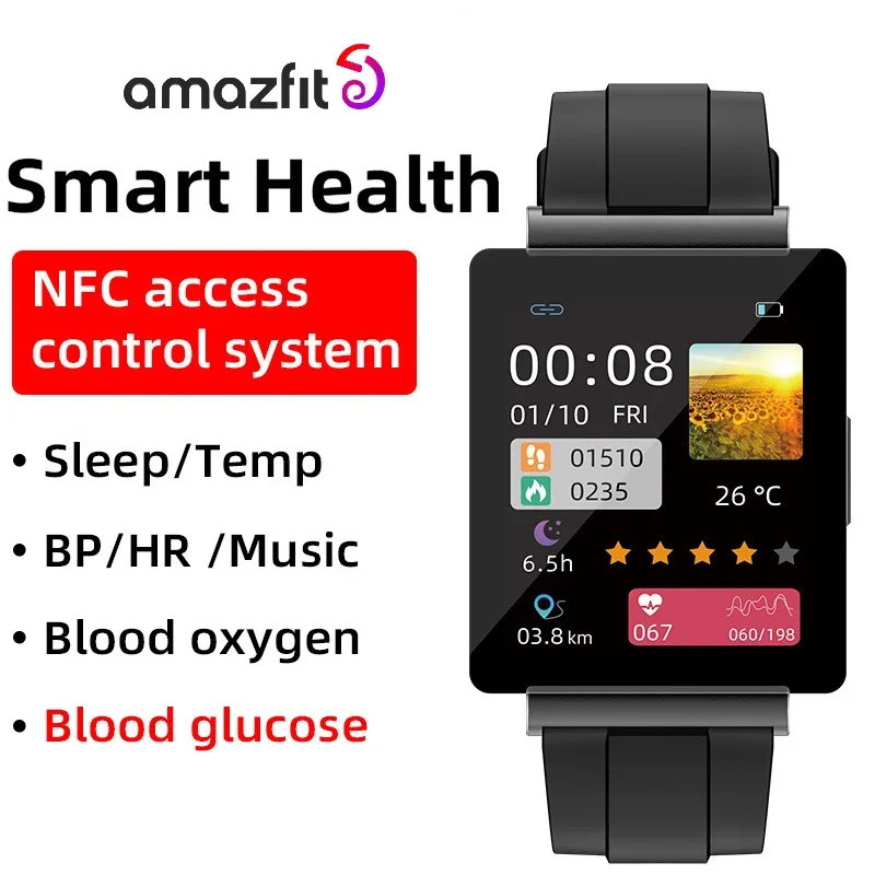 

2023 Amazfit New Smartwatch For Men NFC Blood Glucose Monitoring Body Temperature For Huawei Xiaomi Apple Smart Watch For Women