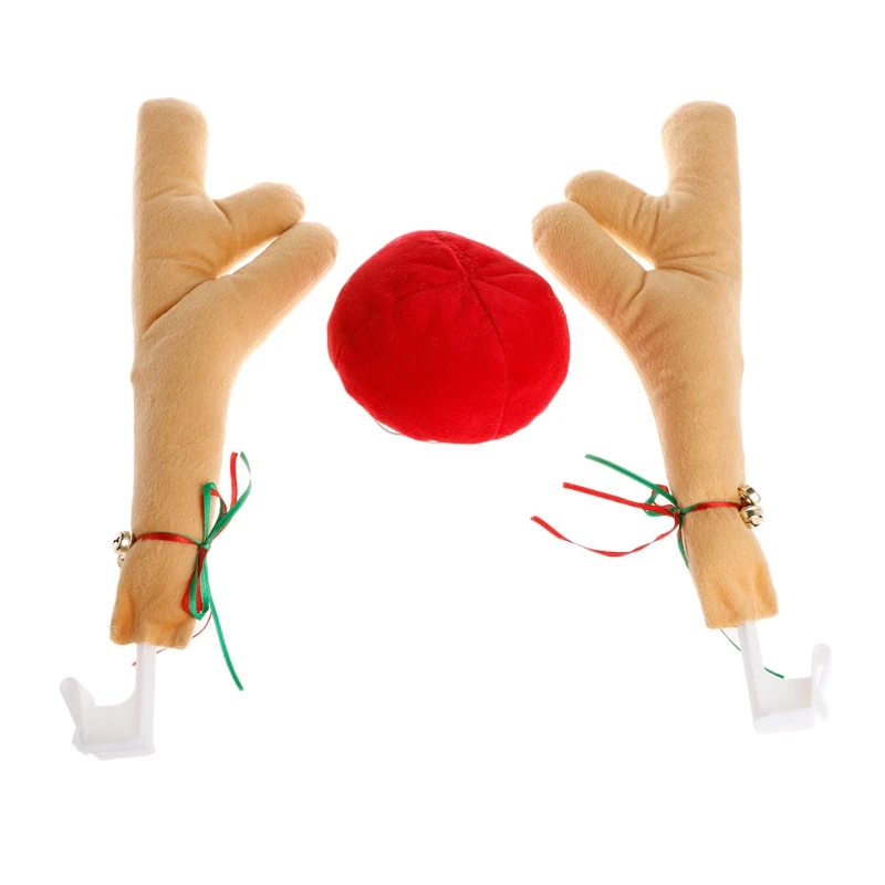 

1 Set Automobile Car Christmas Decoration Elk Antlers Nose for DOLL Toy Ornament Drop ship