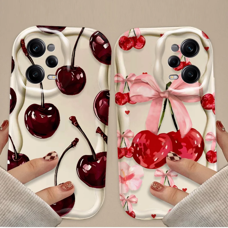 Red Cherry Butterfly Design Phone Case