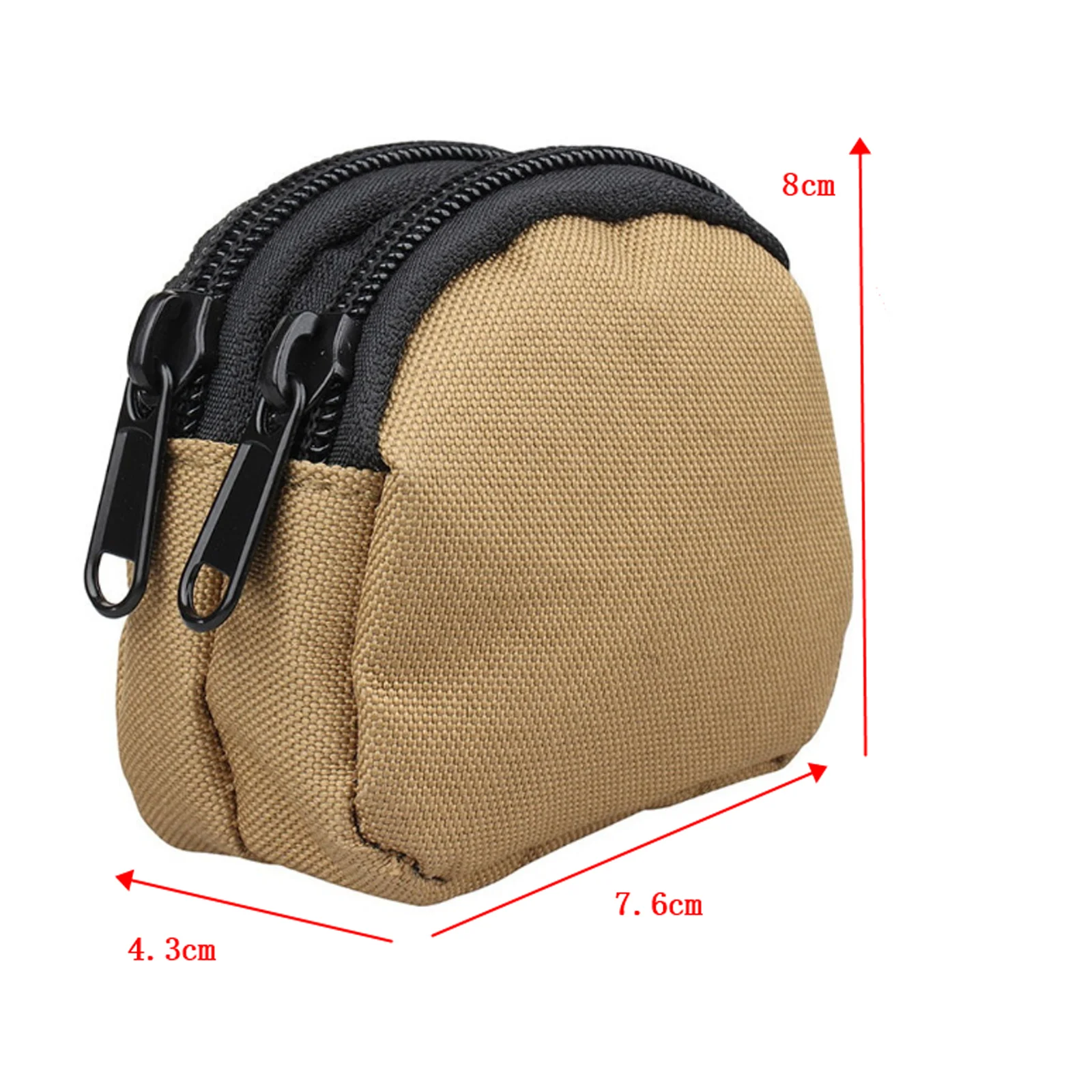 Nylon Double Zipper Pocket Coin Purse Men Outdoor Pouch Lightweight Small Card Holder Keys Storage Belt Waist Bag Handbag