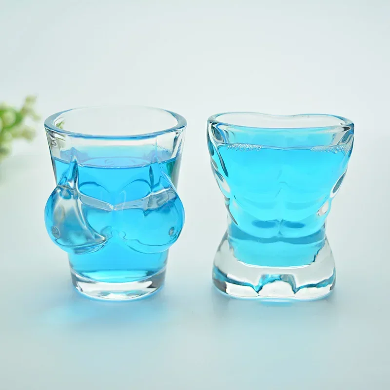 Glass Breast Cup Men's Chest Cup Creative Human Body Small Wine Strong Men's Liquor Human Body Bikini Pattern drinking glasses set