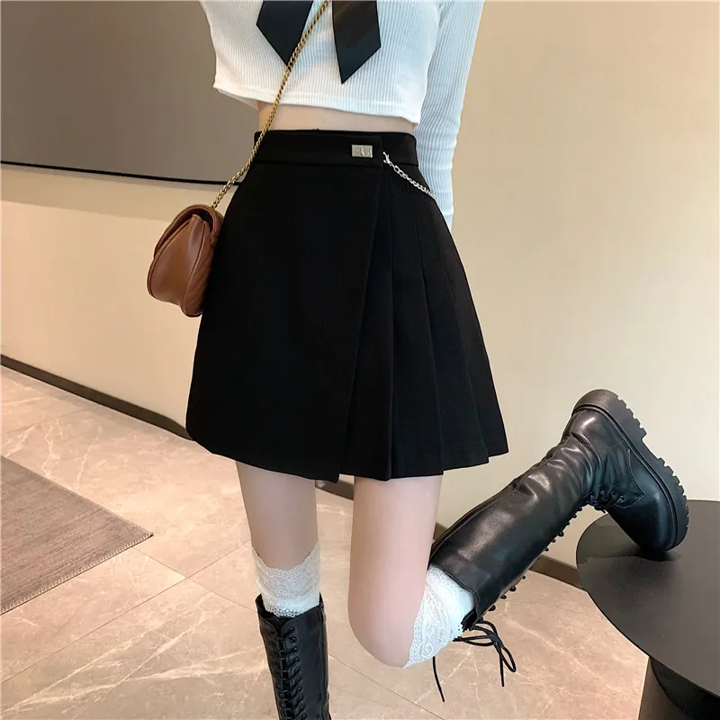 High Waist Mini Skirts Women New 2022 Korean Style Streetwear All-match Solid Color Ladies A-line Short Pleated Skirt purple skirt