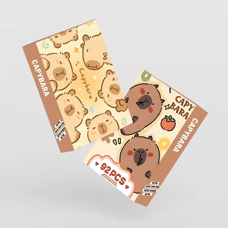 Photo Cards 92pcs Kawaii Animal Capybara Double Sided Printing Cartoon Lomo HD Photocard for Kids Gift