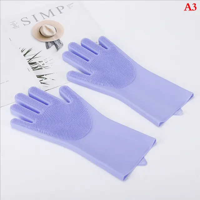 Department Store Dishwashing Cleaning Gloves Magic Silicone Rubber Dish  Washing Glove For Household Scrubber Kitchen Clean Tool Scrub