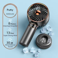 Hand Fan 2024 New Handheld Mini Fan USB 5000mAh Rechargeable Mini Portable Small Pocket Fan Data Display 1