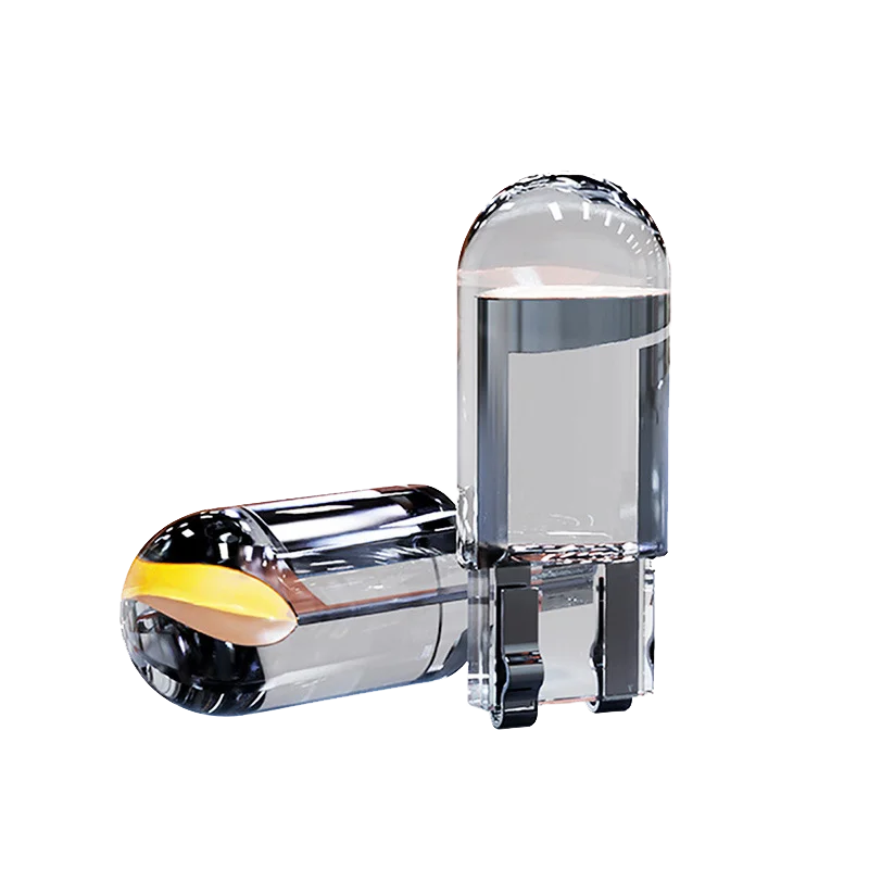 10x-100X T10 LED W5W 라이트 캔버스 글래스 COB 독서등 돔 마커 웨지 번호판 램프 전구 168 194 192 DC 12V 화이트 레드