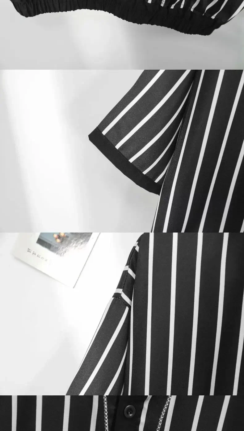 Men's Clothing White Stripe Polo T Shirt Button Down Collar Slim Fit Quick Dry Casual Comfortable Stylish Top for Young Men 16 S3e55d52653854bc0a36663fd5a698c1cO