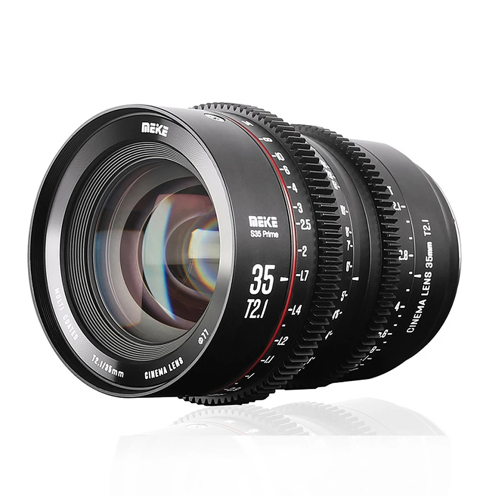 Meike 35Mm T2.1 S35 Obiettivo Cinematografico Con Messa A Fuoco Manuale Per Ef-Mount Canon Ef C100 Mark Ii C200 C300 Mark Ii C70 Bmpcc 6K Pro Blackmag
