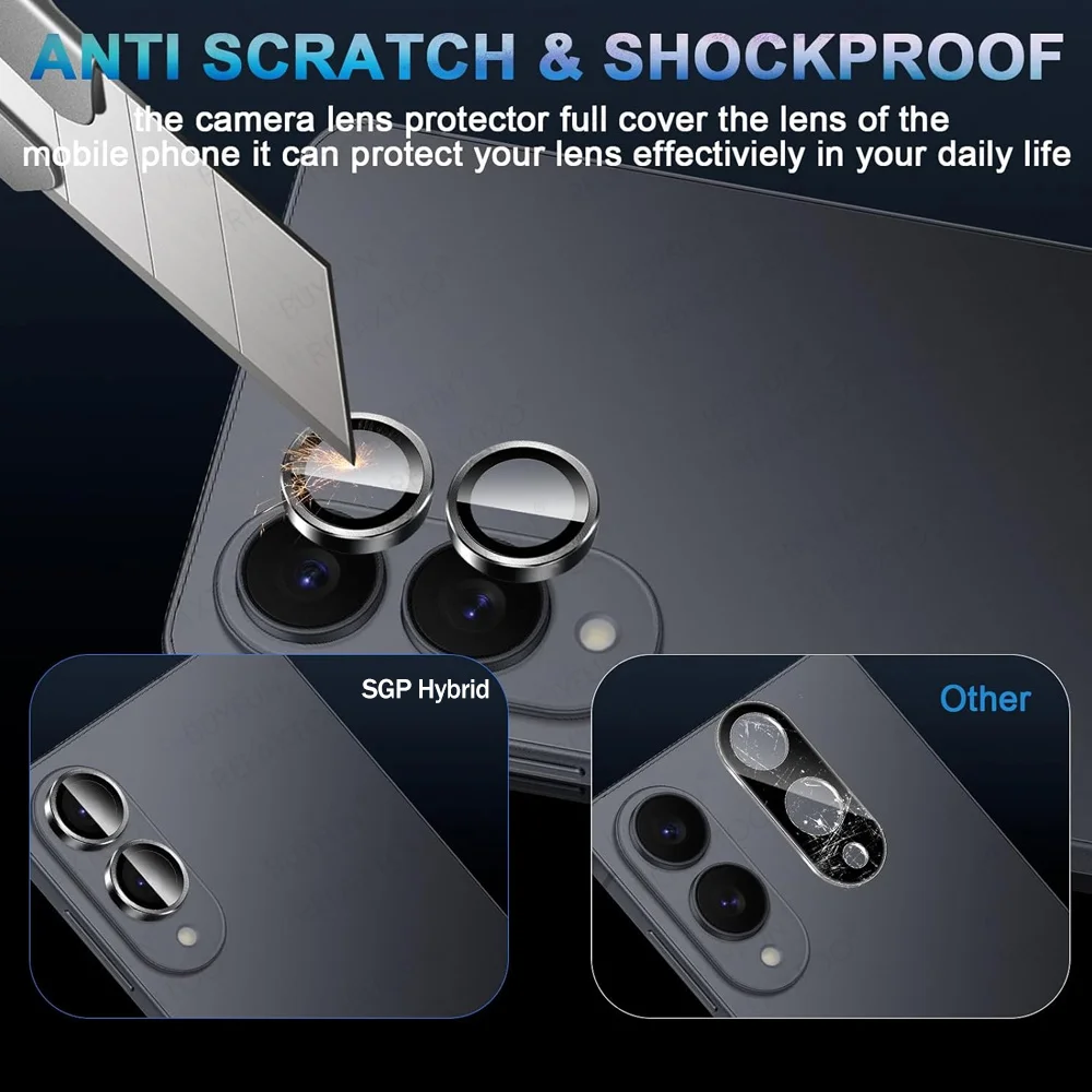 Premium Edge Case with HD Camera Protector and 3D Glass Lens Accessories