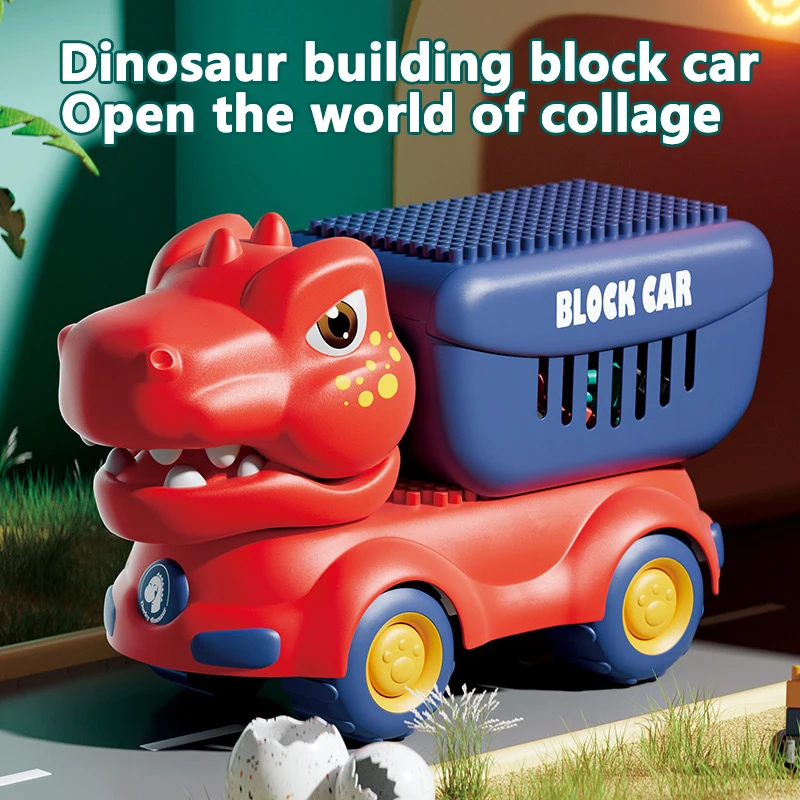 

124Pcs Big Building Blocks Cartoon Animal Storage Car Education Game Assembly Toys Graphics For Kids Birthday Gift
