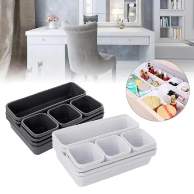 Makeup Organizer 8pcs Drawer Organizers Household Dustproof Desk Stationery Storage For Kitchen Bathroom Accessories