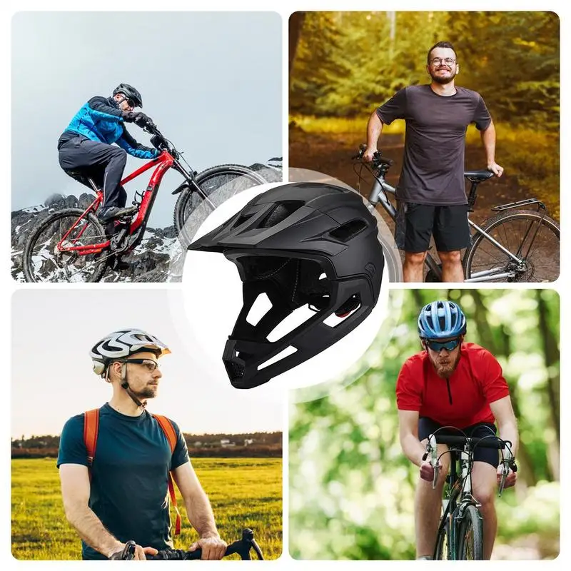 2025 Adult Bicycle Bike Helmet Full Face Detachable One-piece Motorcycle Riding Safety Full Face Helmet Head Protection