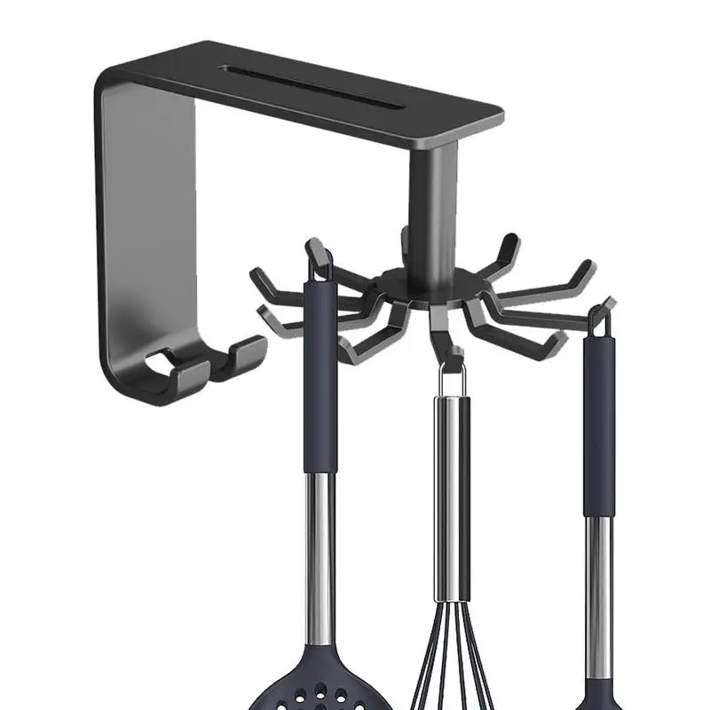 

Кухонная стойка-органайзер, настенная вешалка для посуды, новинка, вращающаяся на 360 градусов вешалка для лопатки и ложки, многофункциональная вращающаяся стойка 2 в 1