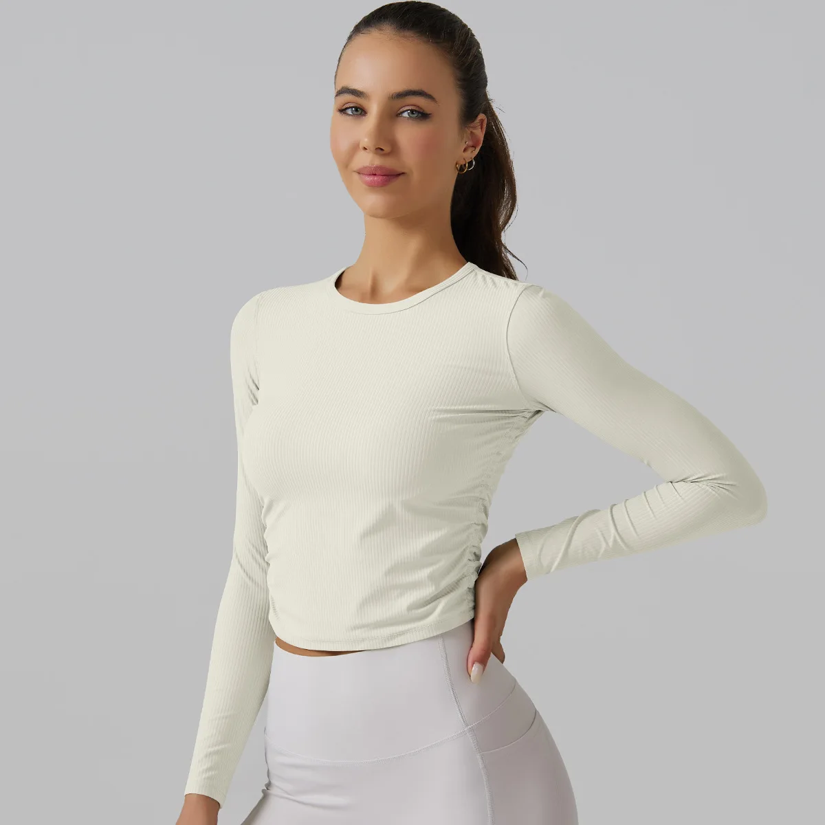 Plus Size Yoga Long Sleeve Top  Yoga Tops Women Long Sleeve