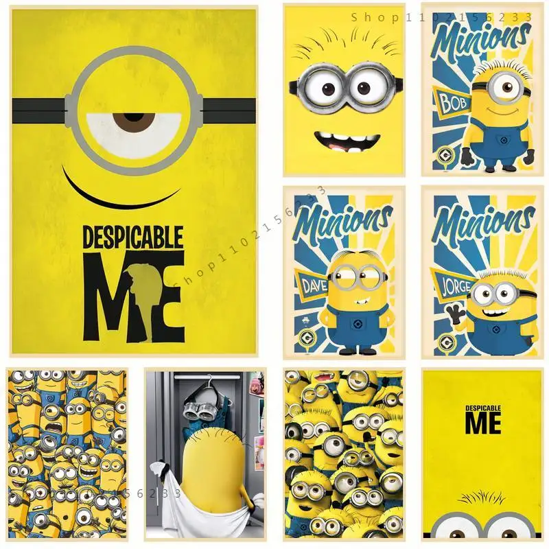 

Disney Cartoon-Minions-Cute POSTER Personal Poster Bar Cafe Living Room Decor Wall Art Canvas Painting Picture Home Decoration
