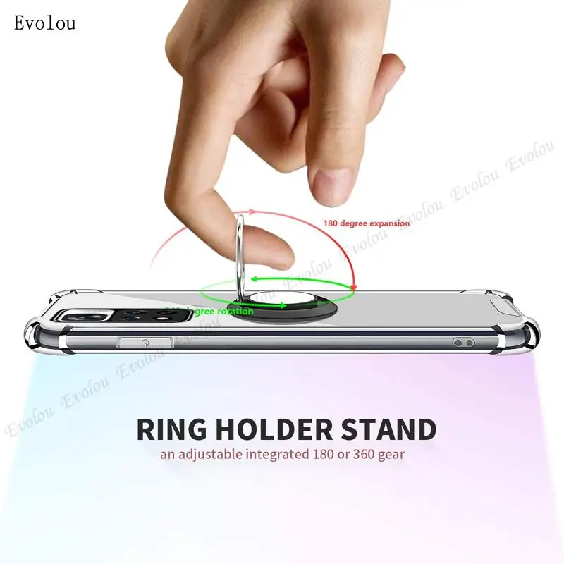 Transparent Soft Silicone Phone Case with Car Magnetic Stand Holder