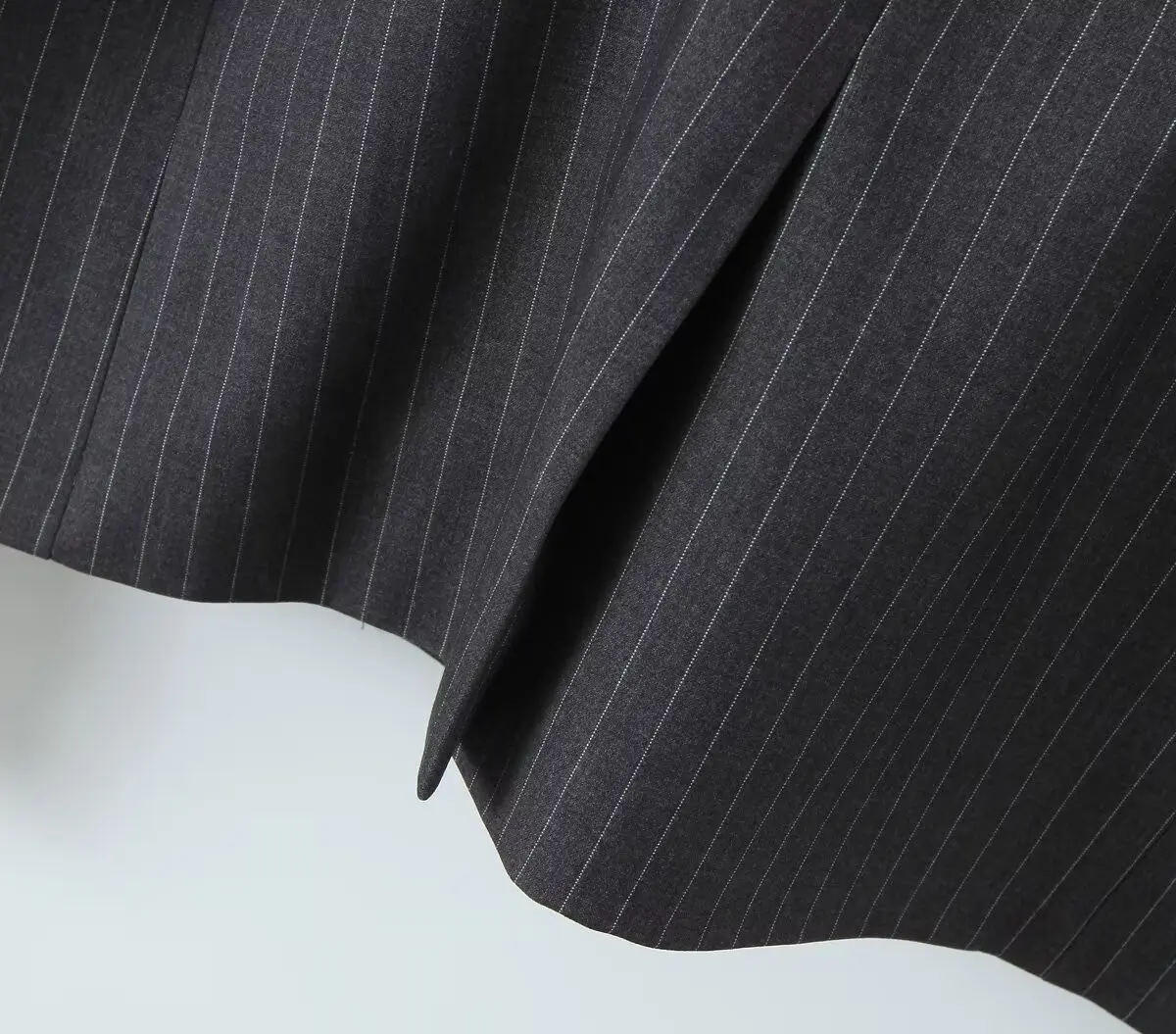 Chill Gray Striped Removable Flare Cuff Blazer Boyfriend Vintage Women Notched Collar Loose Suit Fashion Coat Black