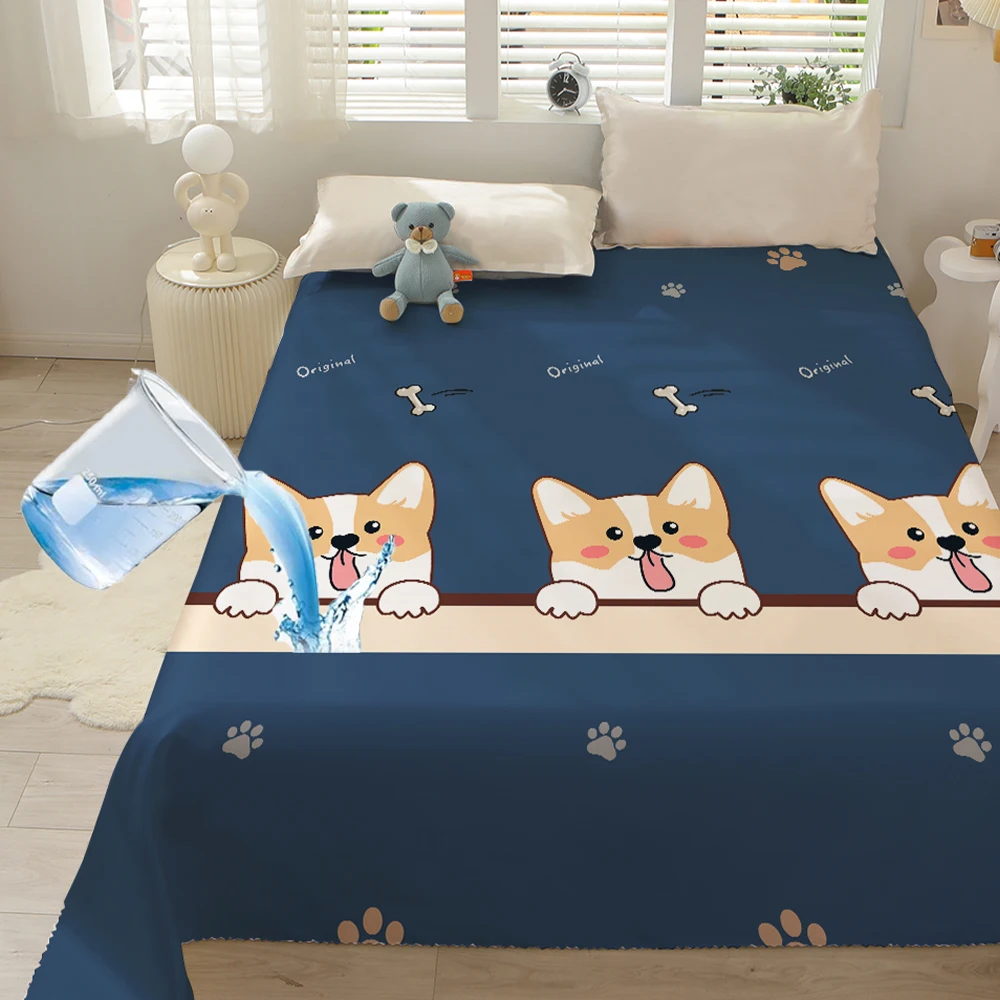 

YanYangTian Waterproof Bed Sheet Flat bed sheet Cute printed bed sheet bedroom Decor girls kids bed 150 230