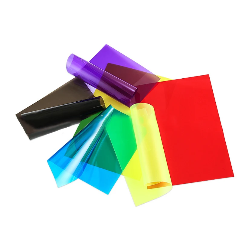 Plastic Sheet Light Filter Gel Film A4 0.3mm Thickness Clear Film Transparent PVC Sheet PVC Light Filter Gel Translucent Hard Sheet Colour Acetate