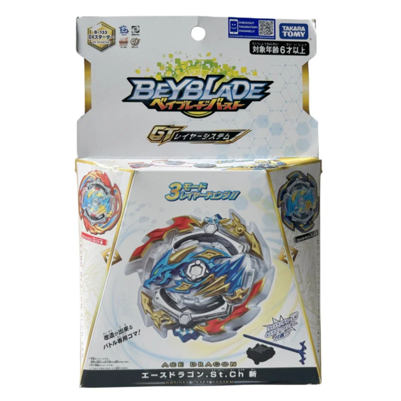 

Takara Tomy Beyblade Bursting Top Toy B-133 Top Three In One Assembly Combat Top with Bidirectional Ruler Launcher Box Gift