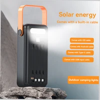 150000mAh Solar Panel Power Bank Fast charging Power Station with Four Wire External Battery Pack with Flashlight For Outdoors - Image 3