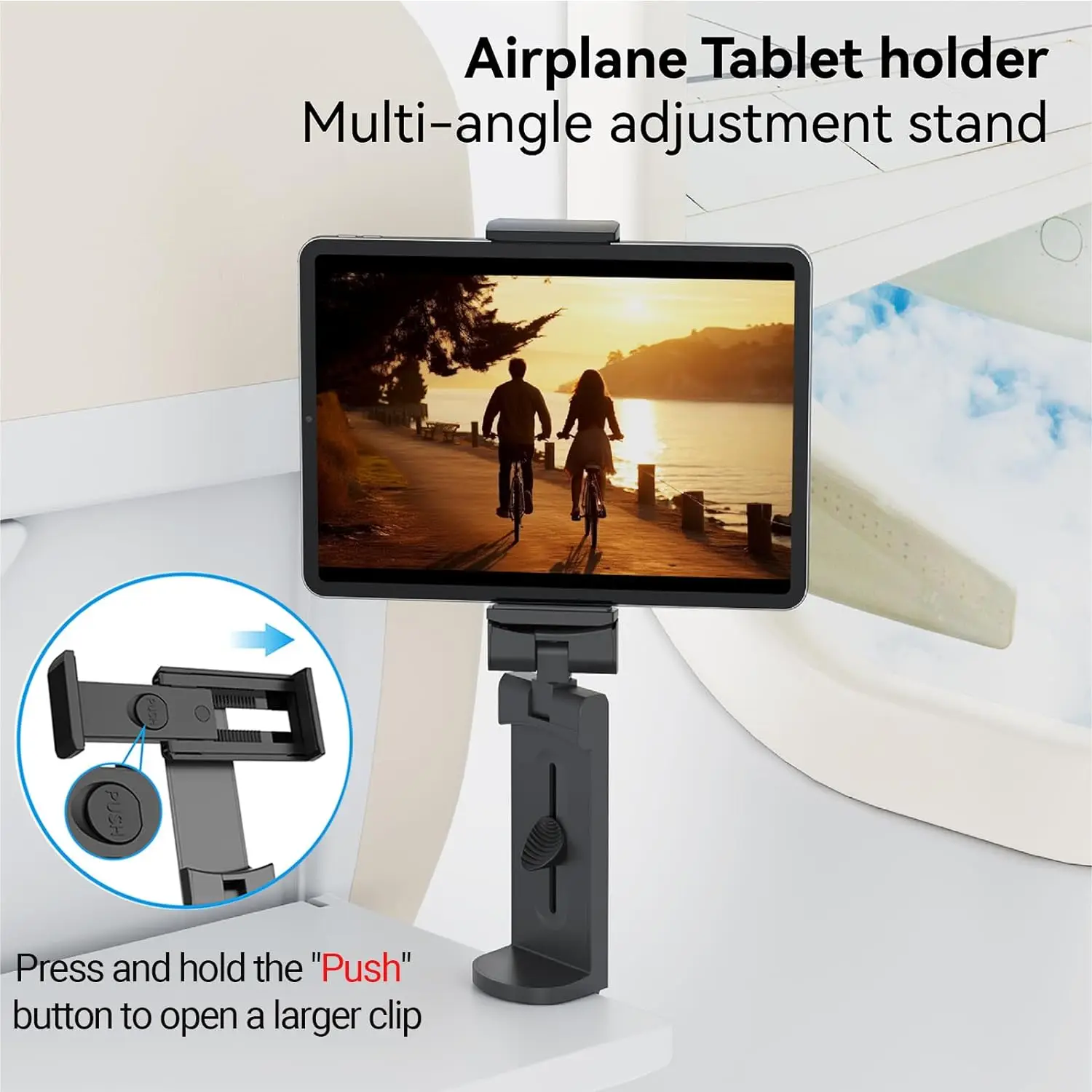 New Airplane Tablet Holder Travel Train Seat Cupboard Bar Handfree