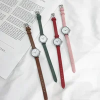 Fashion Hot Sales White Small Watches Brand Ladies Quartz Wristwatch Simple Retr Femme with Leather Band Clock 2