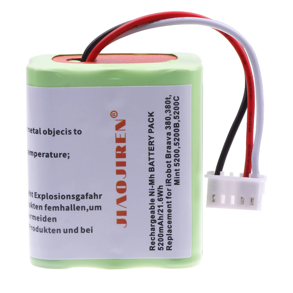 7.2V NI-MH 5200mAh Battery iRobot Braava 380T 380 390T Mint 5200 5200B 5200C Vacuum Cleaner upgraded 3000MAH NI-MH Battery