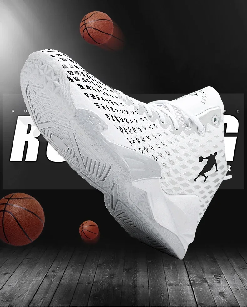 Description Picture 3 of itemBrand Mens Basketball Shoes Boys High-top Sneakers Casual Breathable Tennis Shoes Womens Comfortable Non-slip Youth Sports Shoes