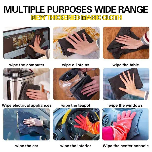 5Pcs Thickened Magic Cleaning Cloth Microfiber Surface Instant Polishing Household cleaning cloth For glass windows mirrors car 6
