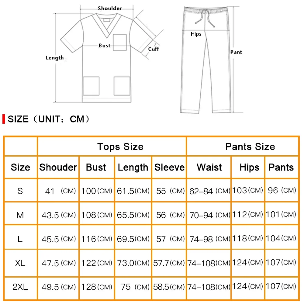V-neck Long Sleeved Spa Uniform Scrub tops Pants nurse scrubs uniforms doctor costume women medical uniform