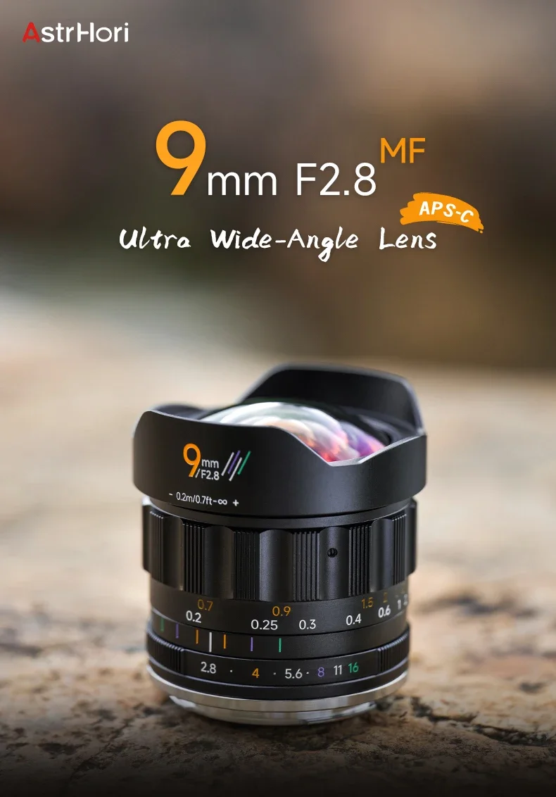 AstrHori 9mm F2.8 APS-C Manual Camera Lens Ultra-Wide Angle Prime Lens for Sony