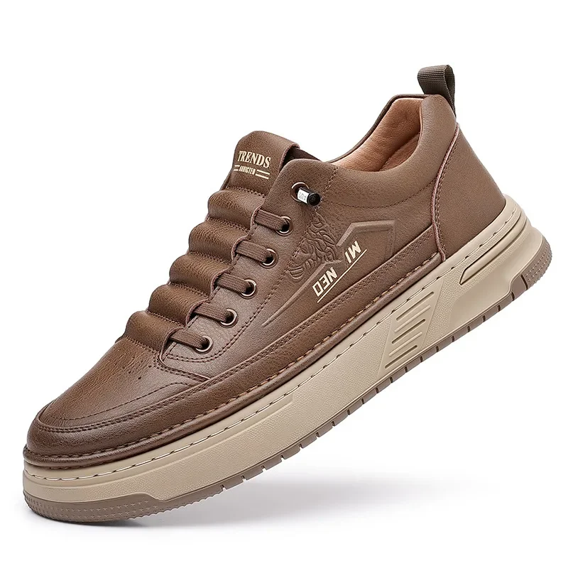 

Туфли мужские на платформе, натуральная кожа, повседневные, демисезонные дизайнерские, спортивные