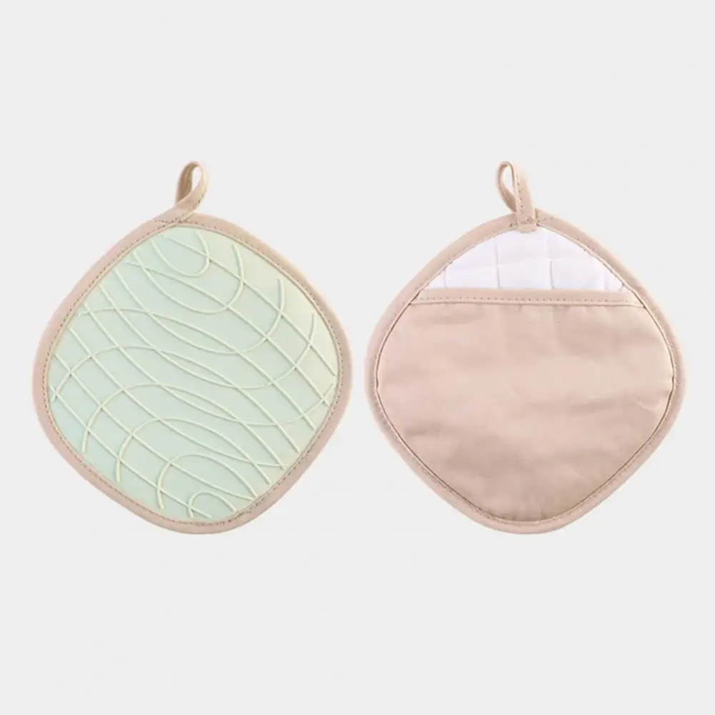 

High Temperature Kitchen Mat Silicone Pot Holders Set Non-slip Heat Resistant Potholders with Hanging Rope Kitchen Baking