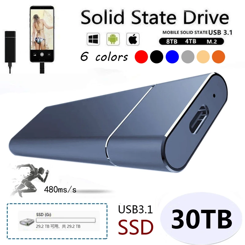 Portable M.2 Ssd 1tb Hd External Solid State Hard Drive Usb3.1 High