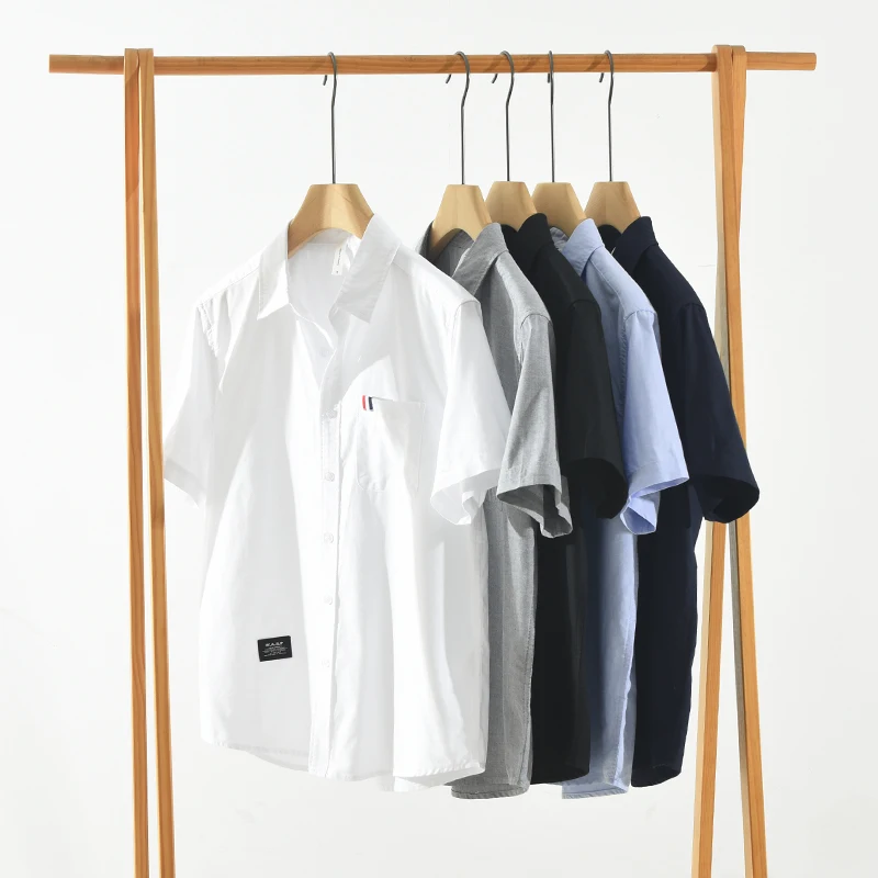 White Short Sleeve Shirt for Men Summer Loose Casual Shirt Mens Clothing