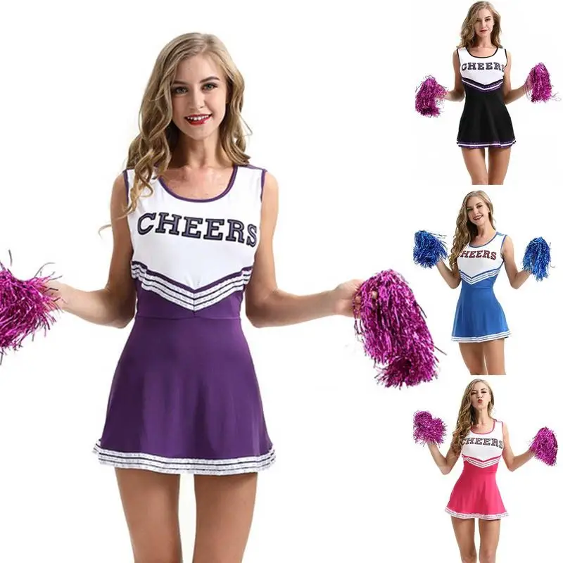 

Cheerleader Fancy Dress Women Stage Performance Clothes Uniforms Sexy Ladies Cheerleader Clothes for Carnival Party Uniform