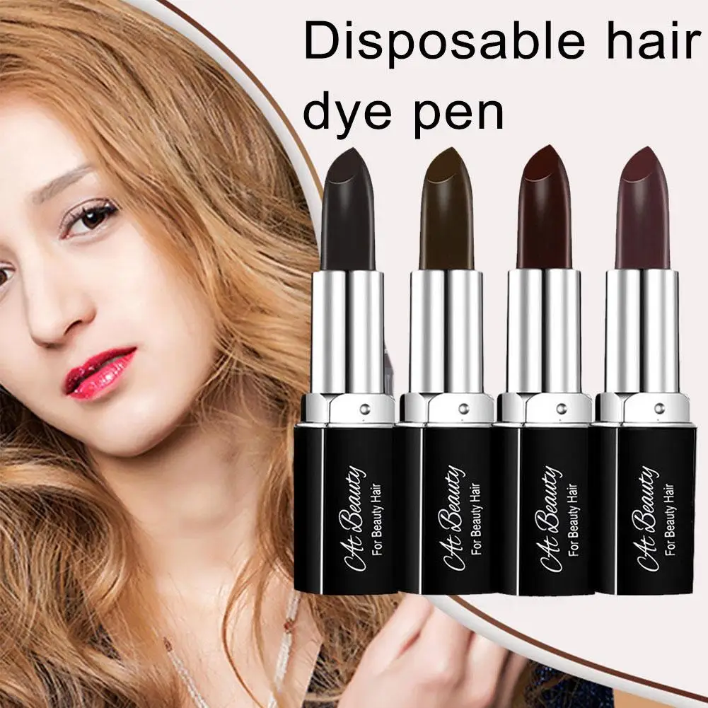 

One-Time Hair Dye Black Brown Instant Gray Root Coverage Stick Hair's Color Cover Up Hair Temporary Cream Colour White Dye B6E4