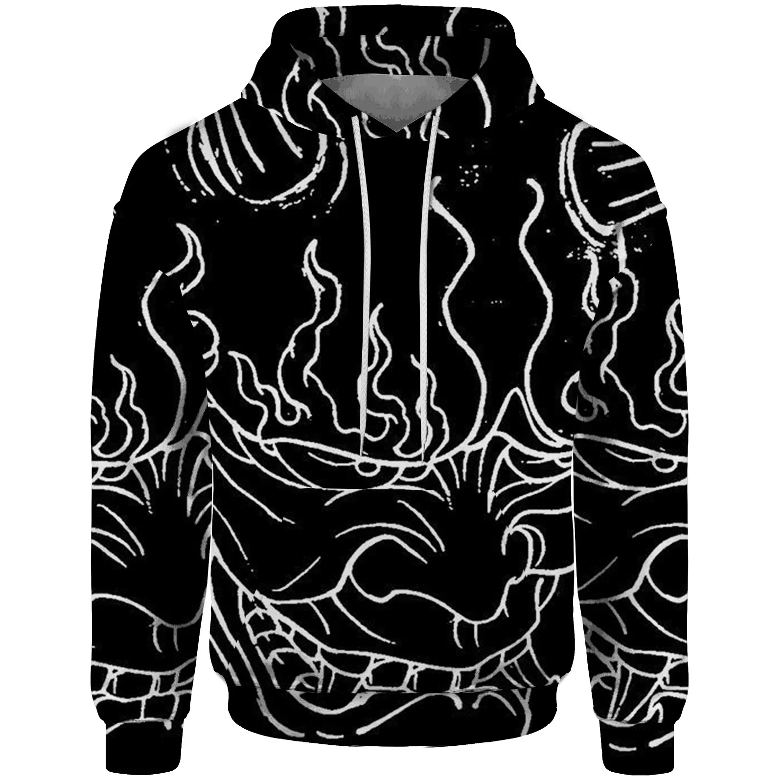 thumbnail image 1 of Sudaderas de estilo nuevo de otoño para hombres Sudadera de hombre moderna y versátil Camisa con capucha con estampado de calavera pequeña Tendencia casual, 1 of 5