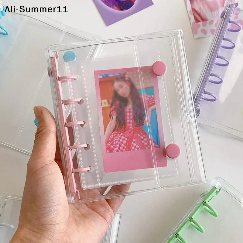 【A11】M5 확장형 더블 버튼 투명 PVC 소프트 커버 바인더 커버 저널 스케치북 액세서리 다이어리 사무용품