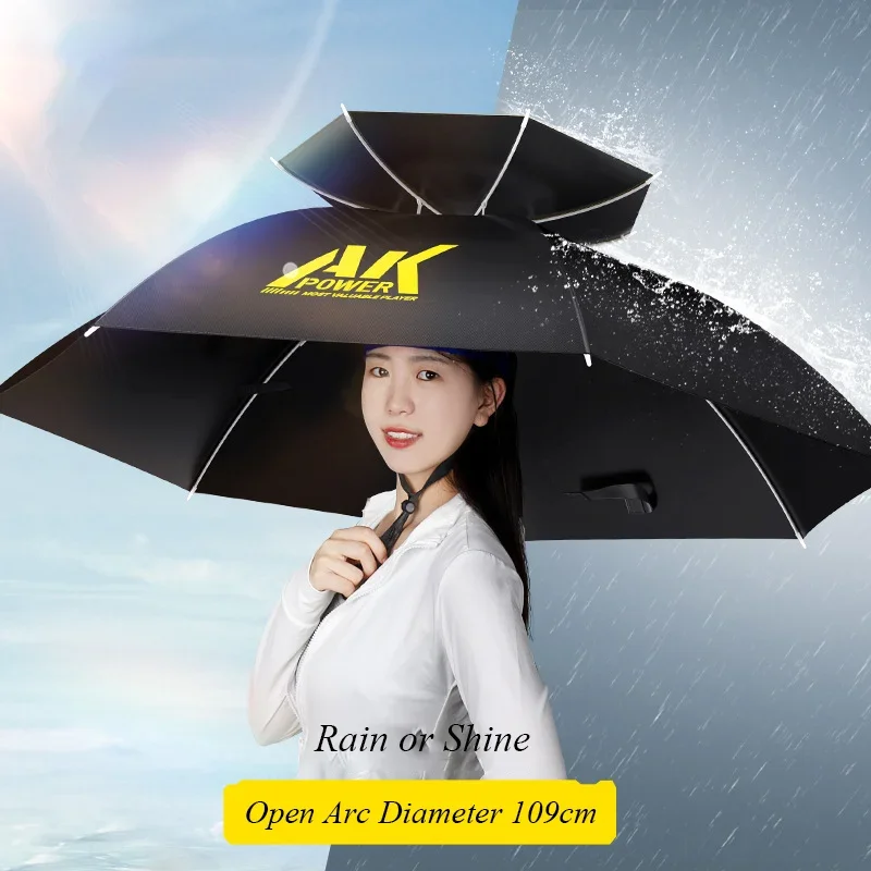 Umbrella Hat Folding Adjustable Sun Rain Cap Large Hands Free Umbrellas Waterproof Headwear for Fishing Gardening Golf Sunshade umbrella hat,rain umbrella hat