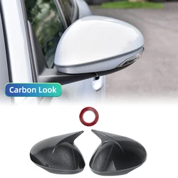 Carbon Fiber Rearview Mirror Cover Cap - Black Finish (Carbon fiber pattern)
