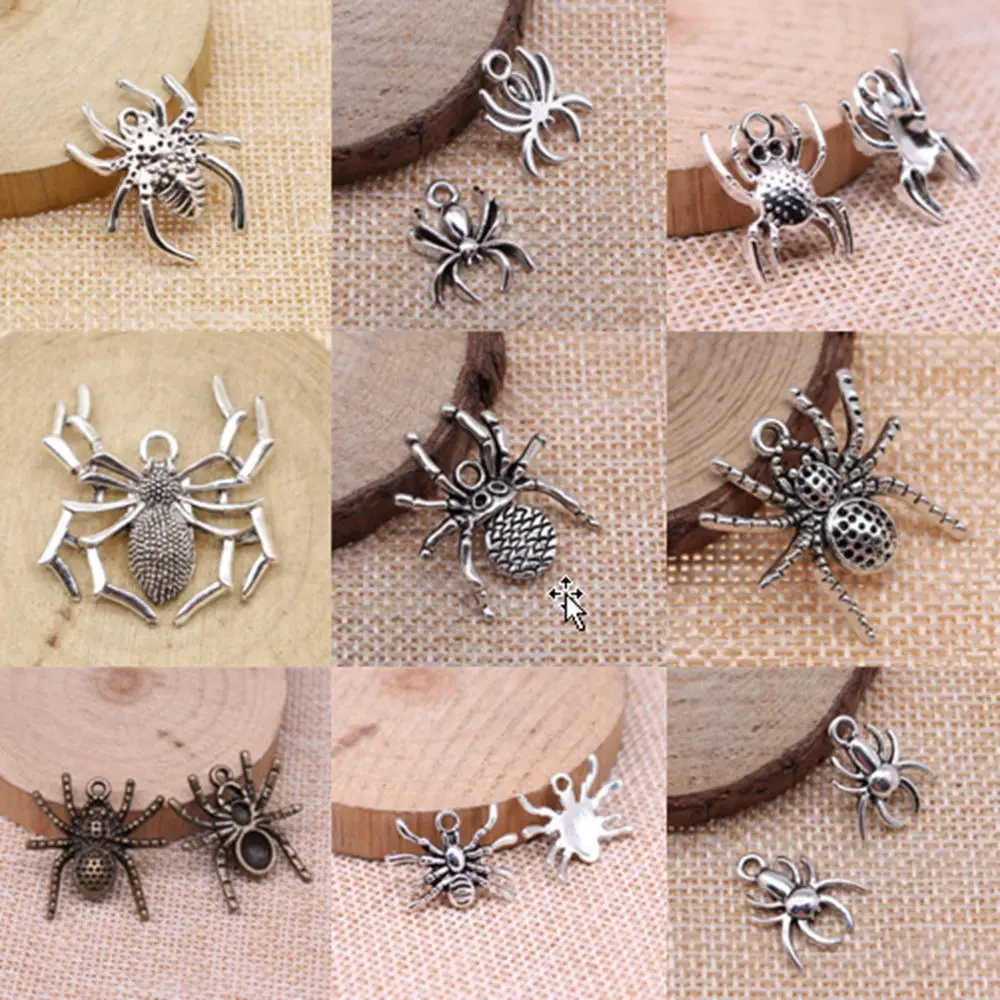 

Spider Charms For Jewelry Making DIY Pendants For Gift Bulk