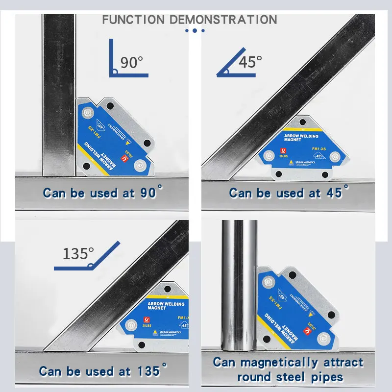 Magnetic Welding Fixer 45&deg; 90&deg; 135&deg; Multi-angle Magnet Weld Positioner Ferrite Auxiliary Locator Tools 4pcs