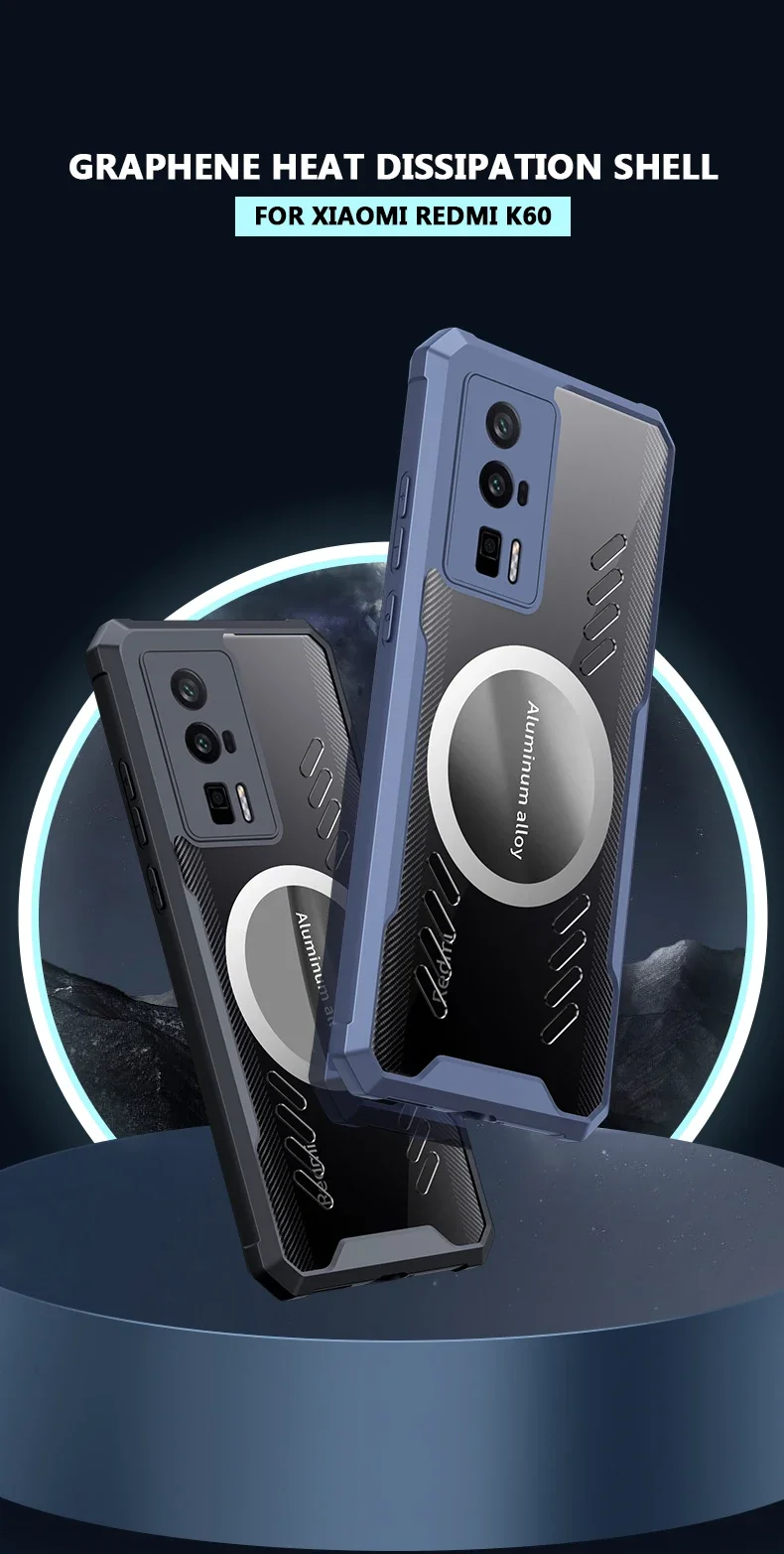 Per Redmi K70 K70E K60 K50 K50i K40 K40S Gaming Ultra Pro Plus Graphene Game Dissipazione del calore Custodia per PC Bumper Casing Shell_voghion.com